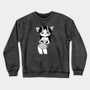 Grumpy Kitten Retro 30s Cartoon Rubber Hose Style Crewneck Sweatshirt